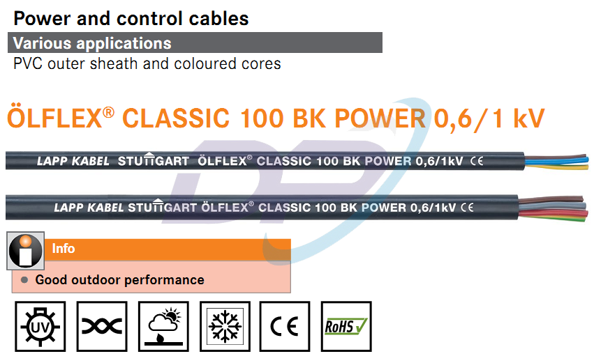 Cáp Điều Khiển LAPP KABEL ÖLFLEX® CLASSIC 100 BK 0.6/1 kV | Chính Hãng – Giá Tốt Nhất