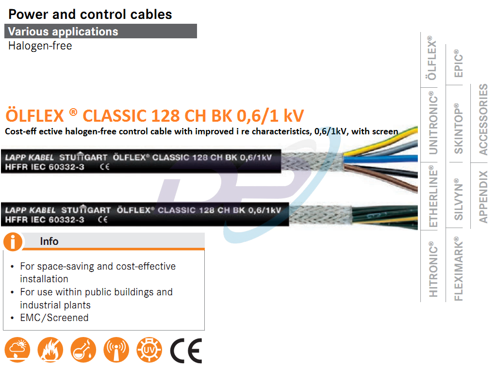 Cáp Điều Khiển LAPP KABEL ÖLFLEX® CLASSIC 128 CH BK 0,6/1 kV | Chính Hãng – Chống Nhiễu – Giá Tốt Nhất