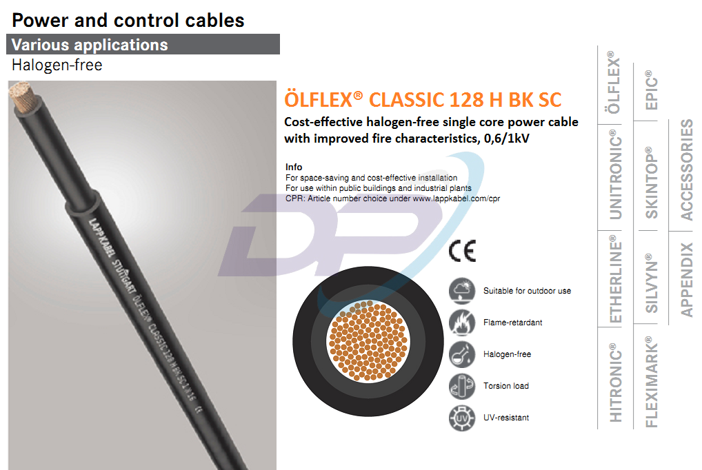 Cáp Điện LAPP KABEL ÖLFLEX® CLASSIC 128 H BK SC | Chính Hãng – Giá Tốt Nhất