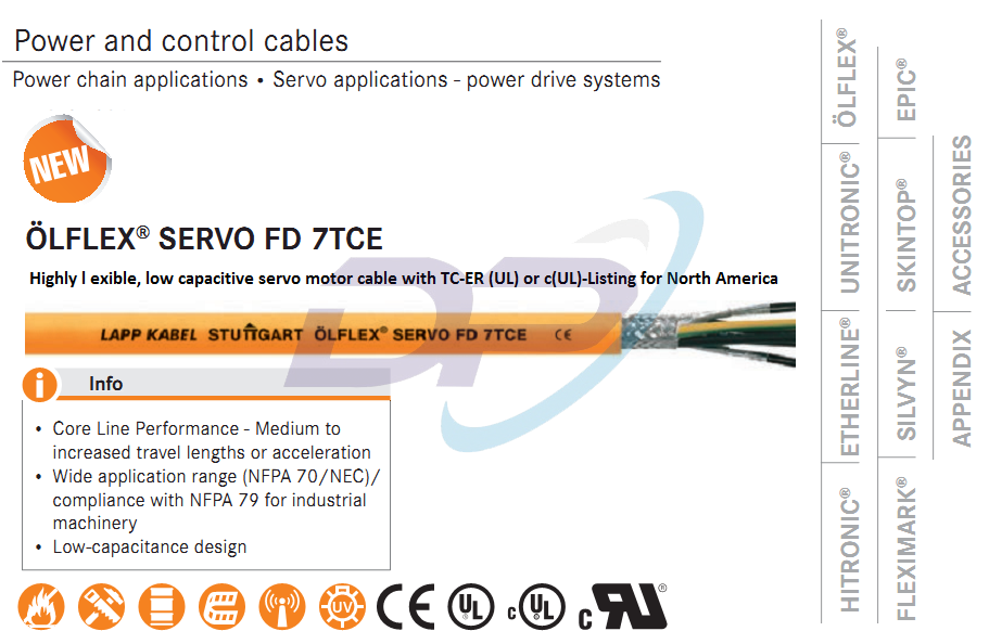 Cáp Điều Khiển LAPP KABEL ÖLFLEX® SERVO FD 7TCE | Chính Hãng – Servo Motor Cable – Chuyển Động – Giá Tốt Nhất