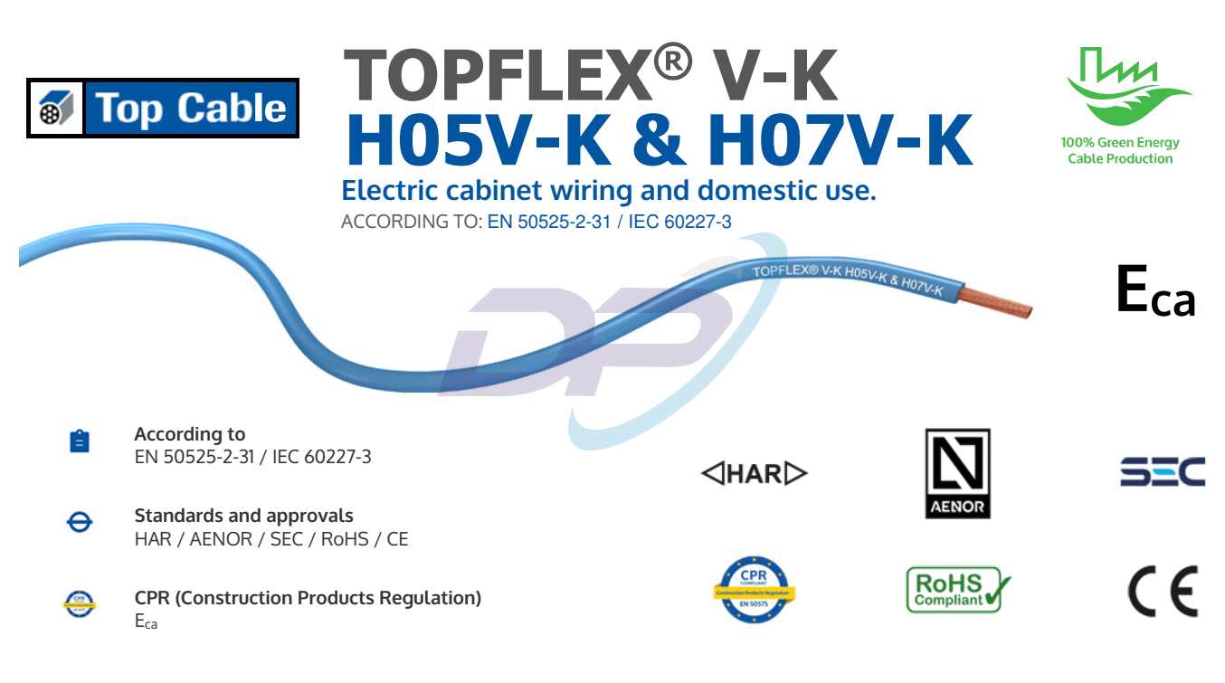 Cáp Đơn TOP CABLE TOPFLEX V-K H05V-K & H07V-K | Chính Hãng – Giá Tốt Nhất