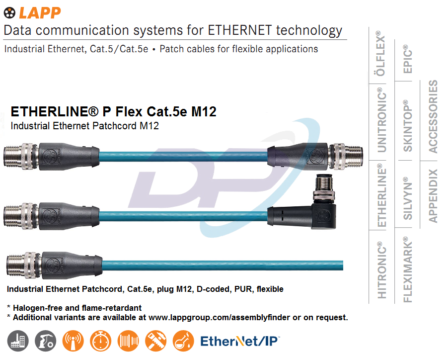 Cáp Mạng Industrial LAPP KABEL ETHERLINE® P Flex Cat.5e M12 | Chính Hãng – Giá Tốt Nhất