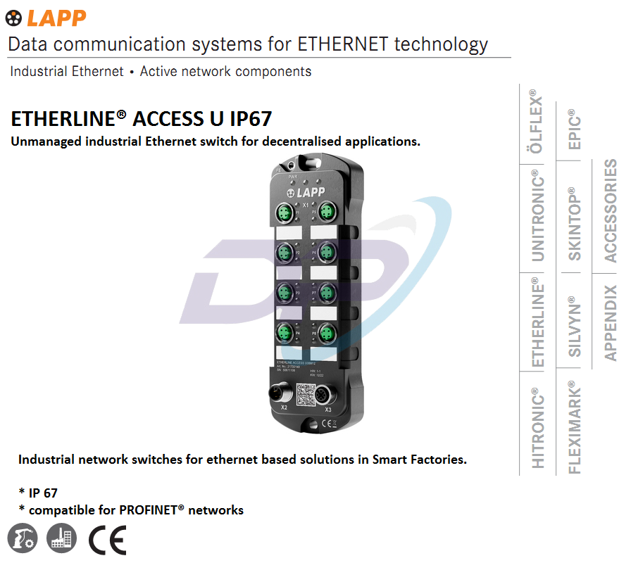 Switch Mạng Công Nghiệp LAPP KABEL ETHERLINE® ACCESS U IP67 | Chính Hãng – Giá Tốt nhất