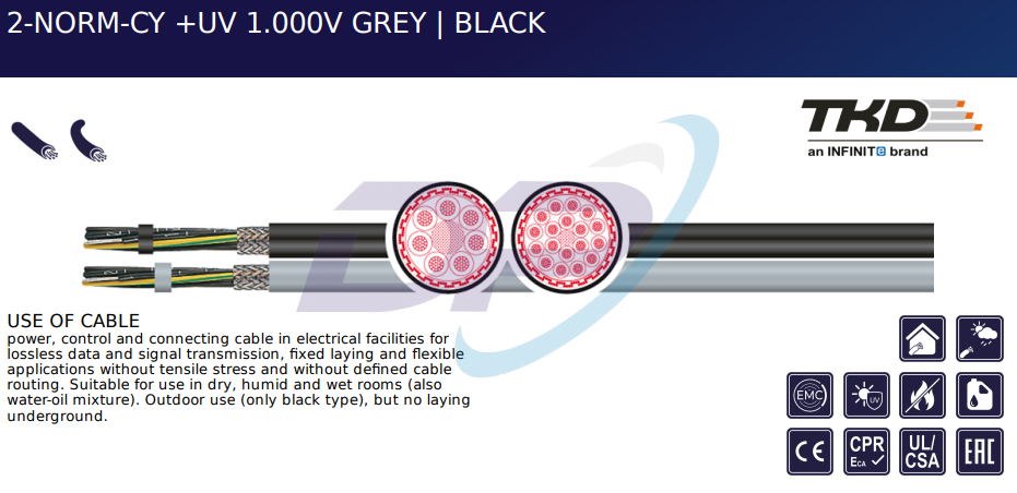 Cáp Điều Khiển TKD KABEL 2-NORM-CY +UV 1.000V GREY & 2-NORM-CY +UV 1.000V BLACK | Chính Hãng – Giá Tốt Nhất